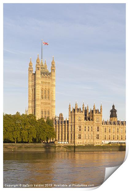 Victoria tower in Westminster Print by stefano baldini