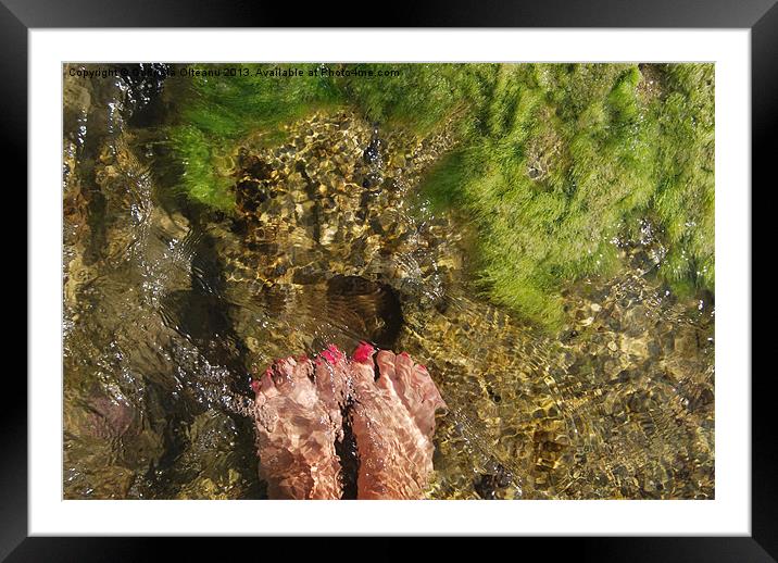 A Bit of Sun and Sea at my Feet Framed Mounted Print by Gabriela Olteanu