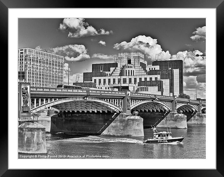 MI6 Building at Vauxhall London Framed Mounted Print by Philip Pound