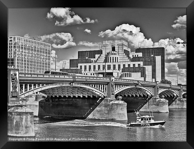 MI6 Building at Vauxhall London Framed Print by Philip Pound