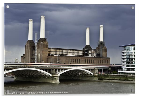 Battersea Power Station London Acrylic by Philip Pound