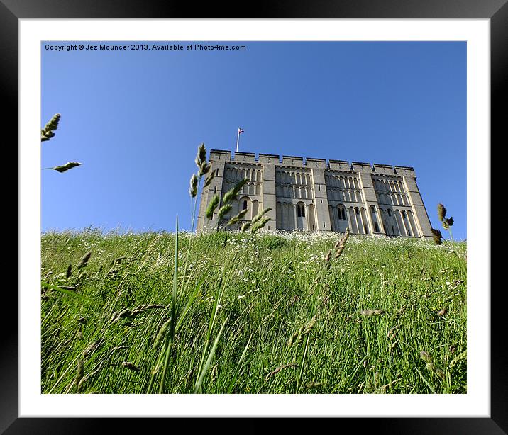 Castle through the grass Framed Mounted Print by Jez Mouncer