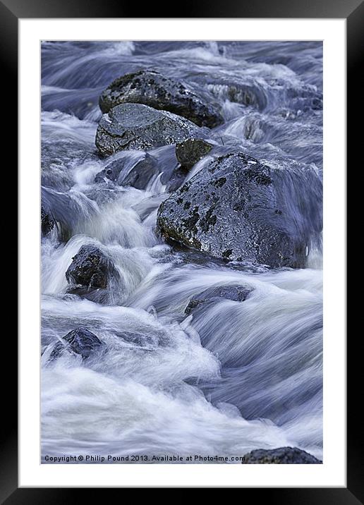 Silky White Water Framed Mounted Print by Philip Pound