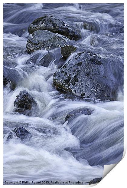 Silky White Water Print by Philip Pound