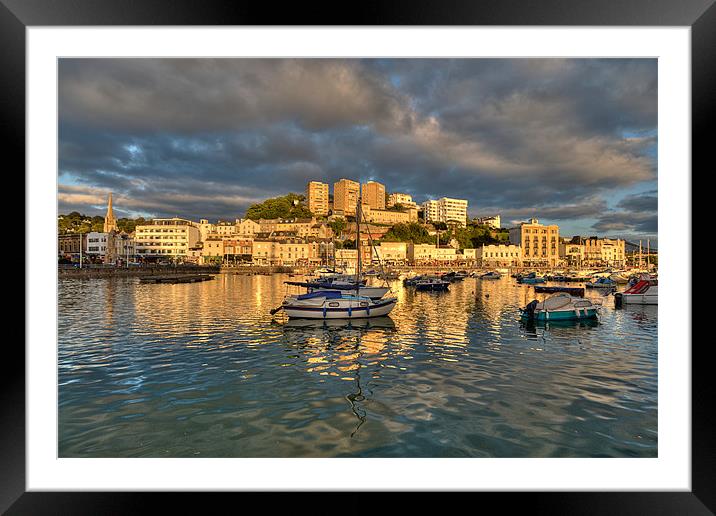 Golden Hour Torquay Harbour Framed Mounted Print by Rosie Spooner