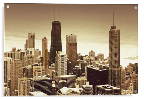 Chicago City Acrylic by Alena Rubtsova