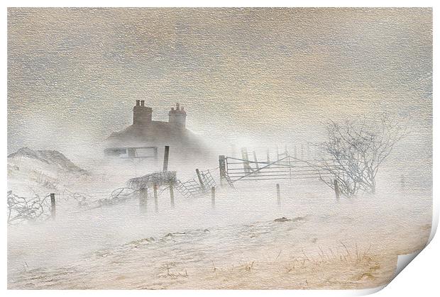 A winters blizard Print by Robert Fielding