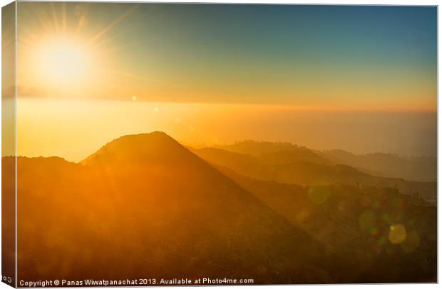 Sunrise in Hollywood Canvas Print by Panas Wiwatpanachat