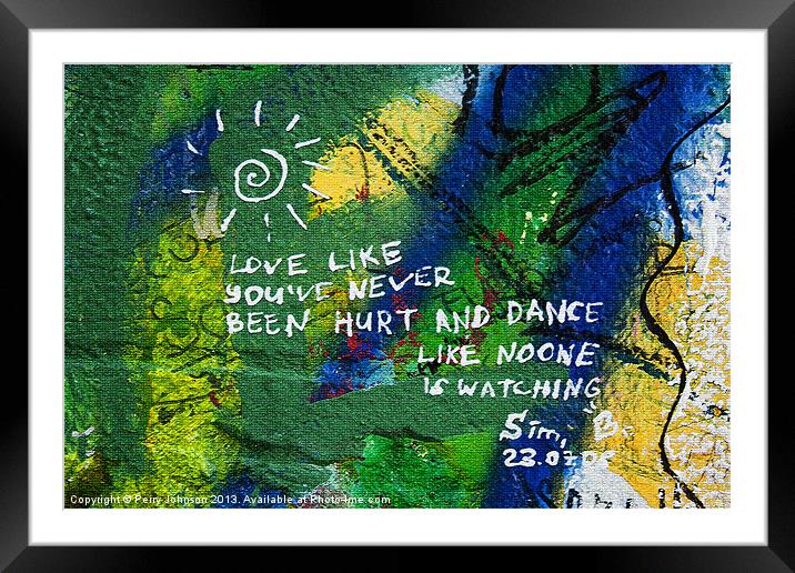 Love like... Framed Mounted Print by Perry Johnson