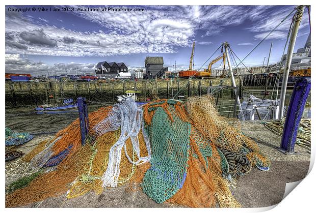 Fishing nets at Whitstable Print by Thanet Photos