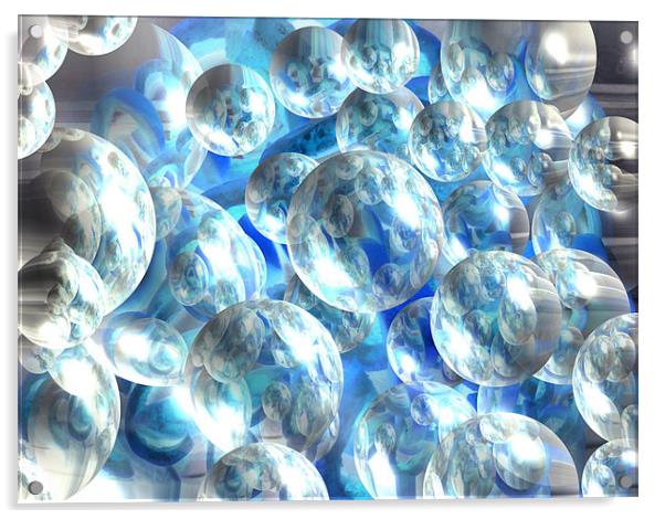 blue melon bubbles Acrylic by eamonn siu