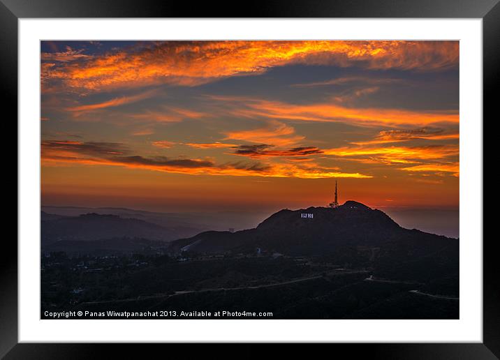 Sunset Hollywood Style Framed Mounted Print by Panas Wiwatpanachat