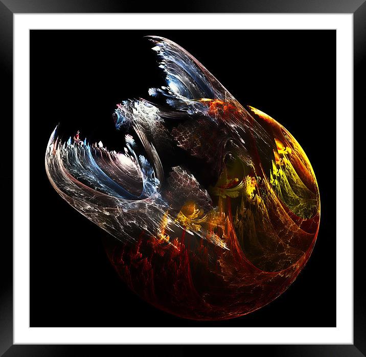 Dragon Emerging Framed Mounted Print by Mary Lane