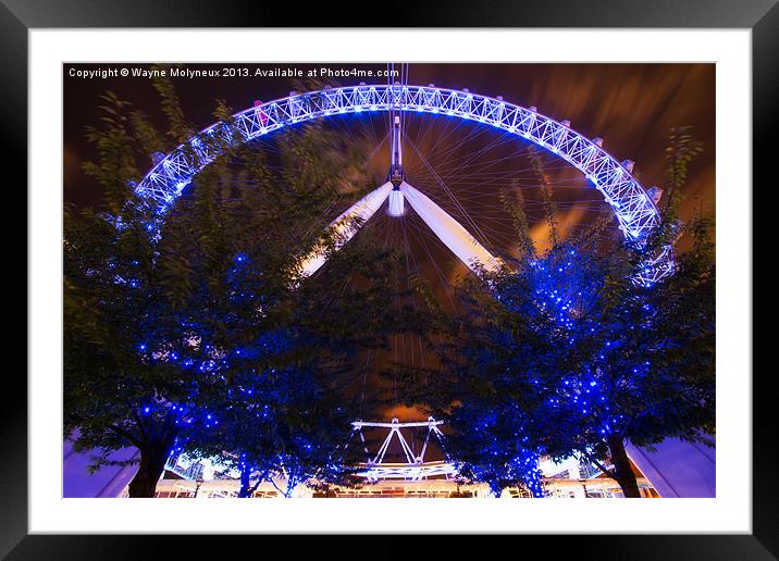 The London Eye Framed Mounted Print by Wayne Molyneux