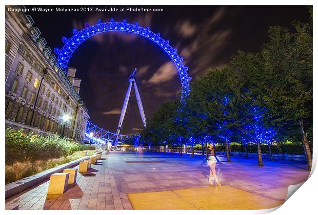 The London Eye Print by Wayne Molyneux