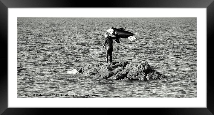Girl on a Rock Framed Mounted Print by Peter F Hunt