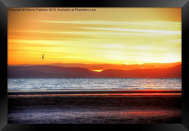Irvine Beach Sunset Framed Print by Valerie Paterson