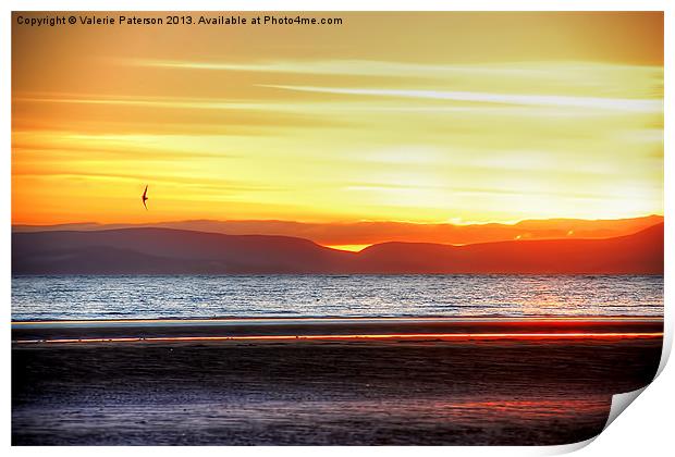 Irvine Beach Sunset Print by Valerie Paterson