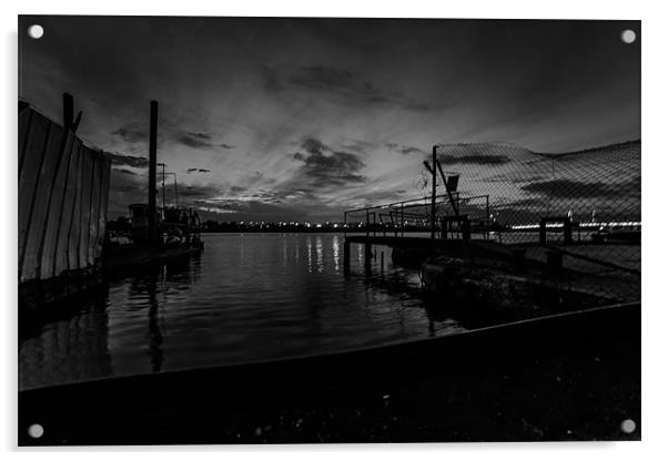 Nightfall on the Backwater Channel Acrylic by Daniel Rose