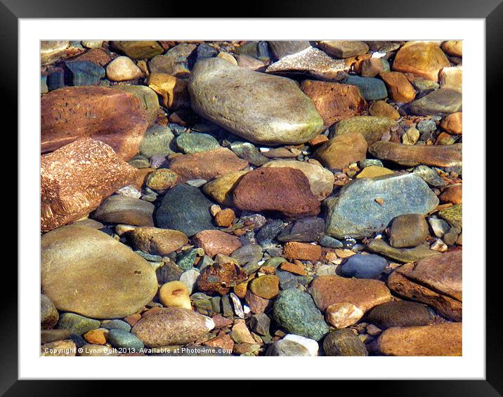 Pebbles in the Sea Framed Mounted Print by Lynn Bolt