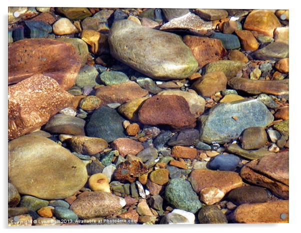 Pebbles in the Sea Acrylic by Lynn Bolt