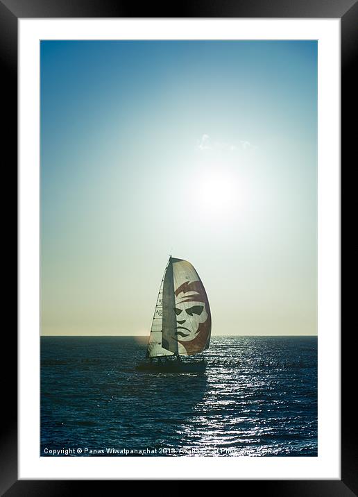 Sailing into the Sunset Framed Mounted Print by Panas Wiwatpanachat