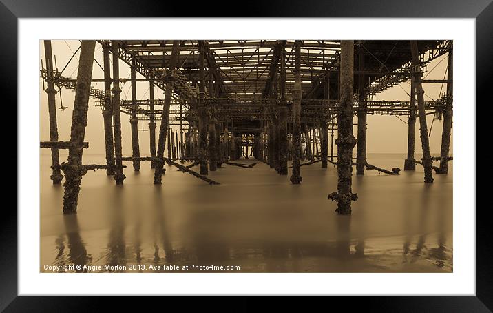 Derelict Hastings Pier Framed Mounted Print by Angie Morton