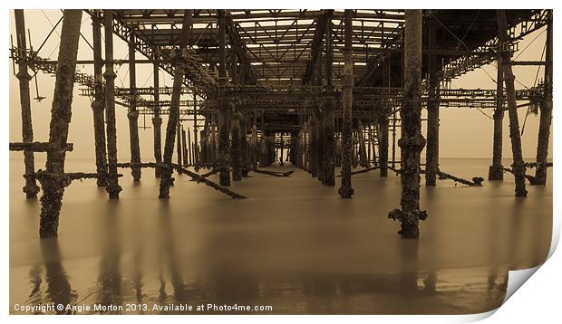 Derelict Hastings Pier Print by Angie Morton