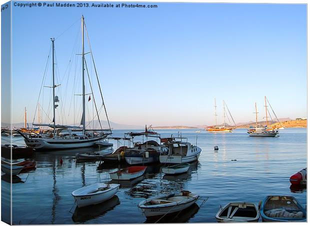 Bodrum Bay in the morning Canvas Print by Paul Madden