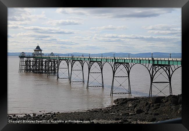 Clevedon Pier Framed Print by Hayley Dew
