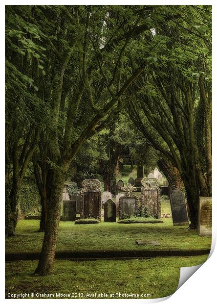 St Petrocs churchyard, Padstow Print by Graham Moore