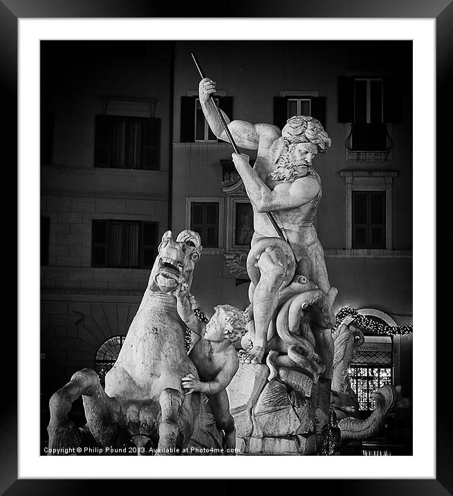 Bernini Statue Piazza Navona Rome Framed Mounted Print by Philip Pound
