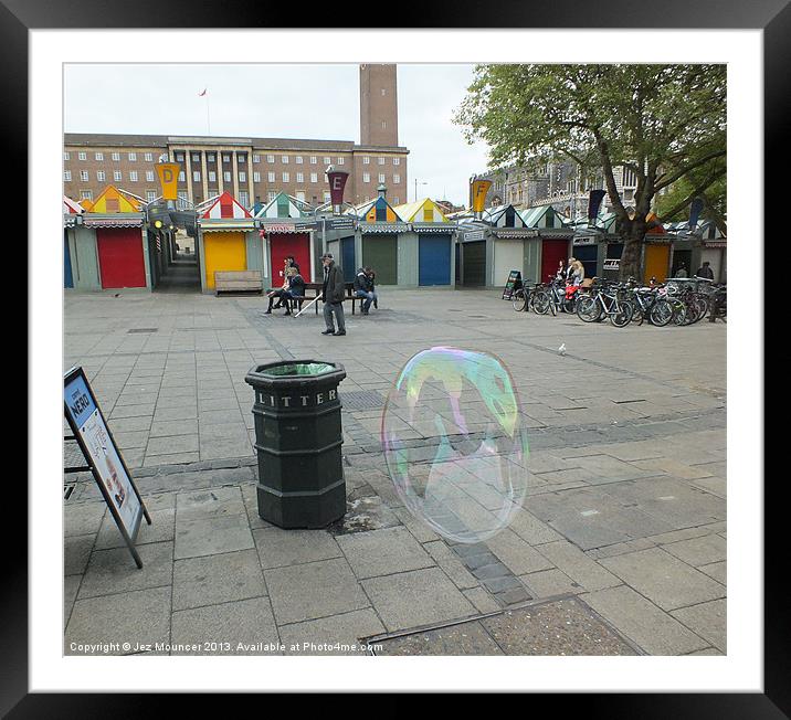Bubble and the Bin Framed Mounted Print by Jez Mouncer