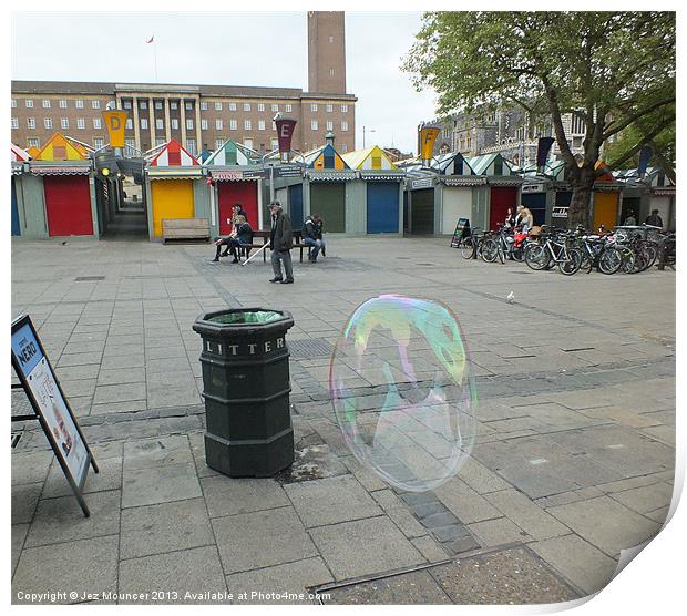 Bubble and the Bin Print by Jez Mouncer