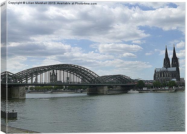 Hohenzollern Bridge and Cologne Dome. Canvas Print by Lilian Marshall