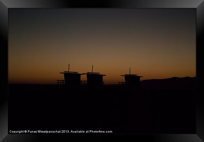 Life Guard Shacks Framed Print by Panas Wiwatpanachat