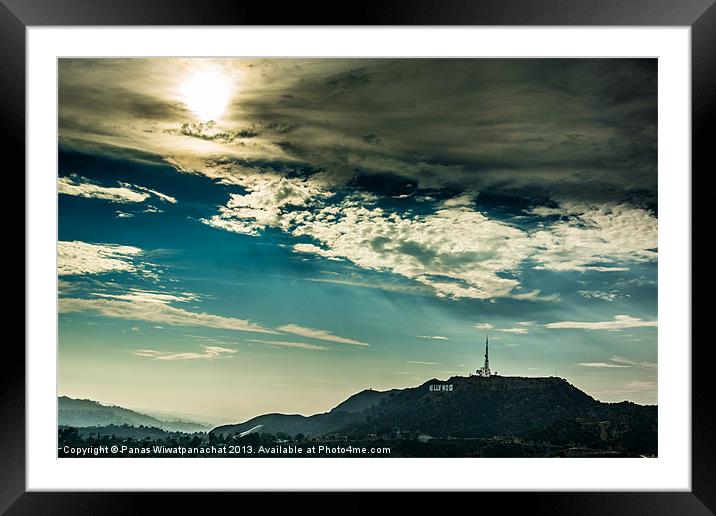Hollywood and Sunset Framed Mounted Print by Panas Wiwatpanachat