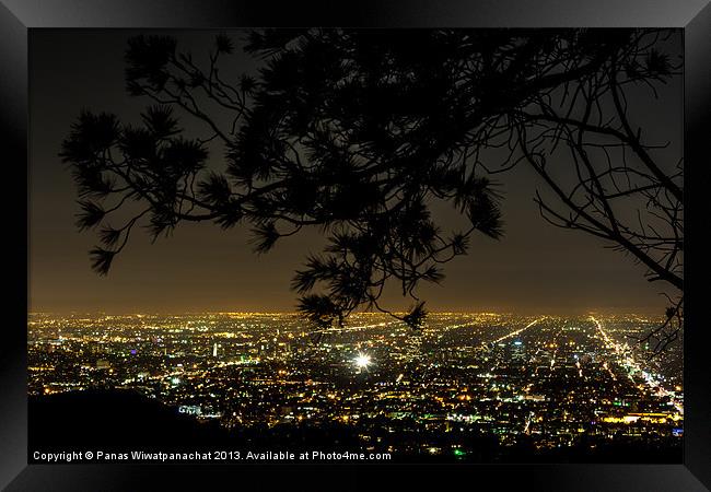 L.A. City Lights Framed Print by Panas Wiwatpanachat