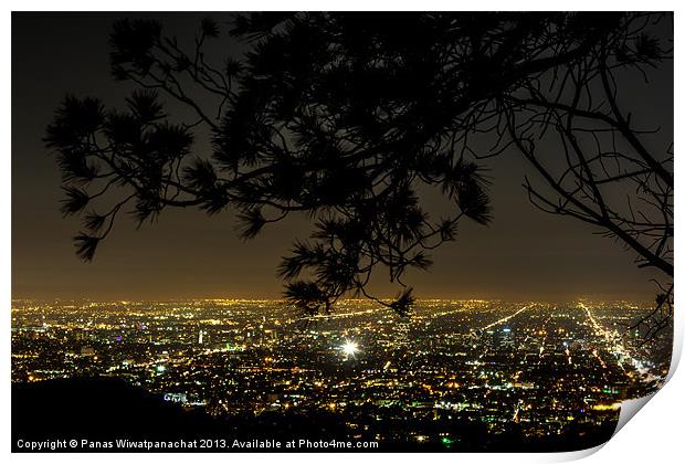 L.A. City Lights Print by Panas Wiwatpanachat