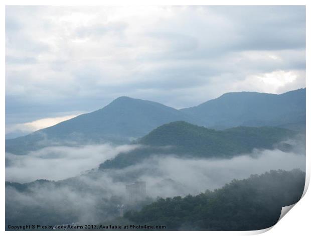 Mountains in the Morning Print by Pics by Jody Adams