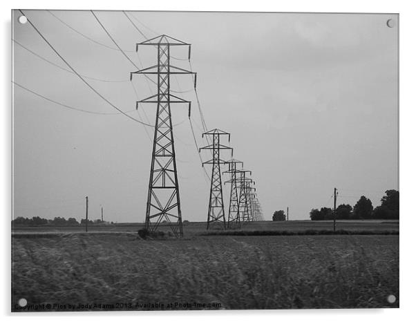 Electrical Towers Acrylic by Pics by Jody Adams