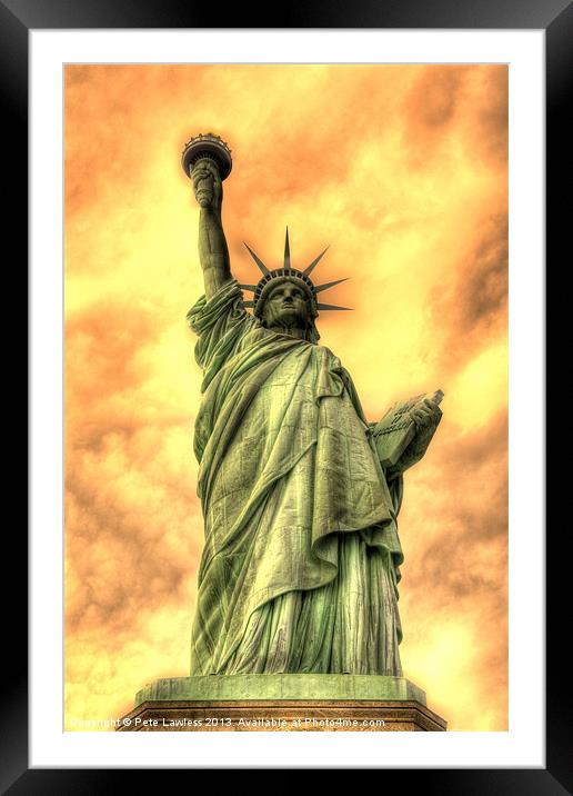 Statue of Liberty Framed Mounted Print by Pete Lawless