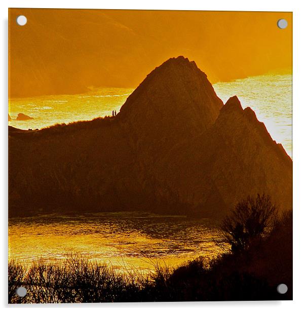 Three Cliffs Bay Acrylic by Eben Owen