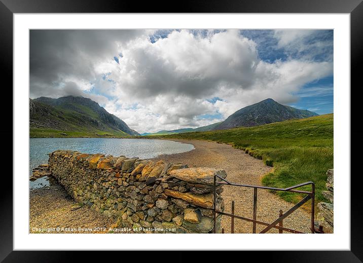 Lake Idwal Gate Framed Mounted Print by Adrian Evans