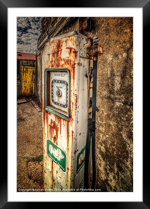 Rusty Gas Pump Framed Mounted Print by Adrian Evans