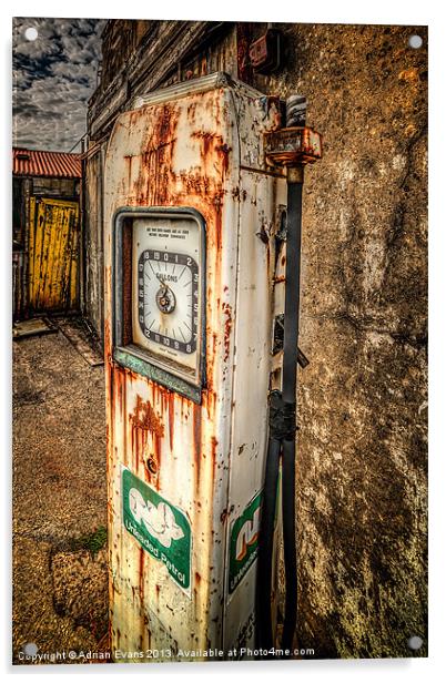 Rusty Gas Pump Acrylic by Adrian Evans