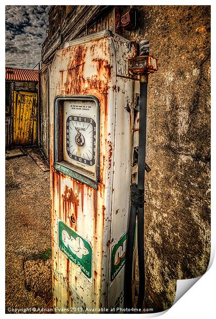 Rusty Gas Pump Print by Adrian Evans