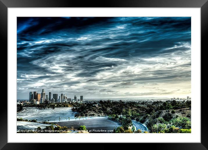 Sky Falling on L.A. Framed Mounted Print by Panas Wiwatpanachat