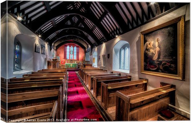 Ancient Welsh Church Canvas Print by Adrian Evans