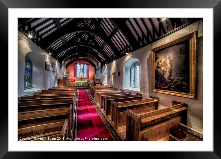 Ancient Welsh Church Framed Mounted Print by Adrian Evans